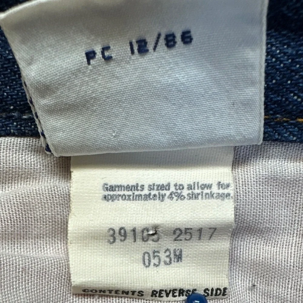 Levi's 2517 Jeans Men 38x34 Blue Excellent Vintage 1986 Flannel Lined Orange Tab